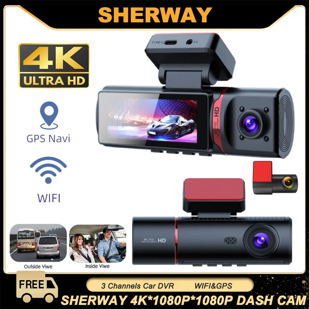 4K Dash Cam y DVR de Video en Streaming con GPS