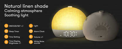 Sunrise Alarm Clock, 30-Minute Timer. Night Lights. Sleep Aid,