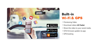 4K Dash Cam y DVR de Video en Streaming con GPS