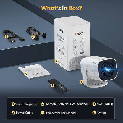 Home Theater and Portable Wifi6 Android Projector 1280 720P.