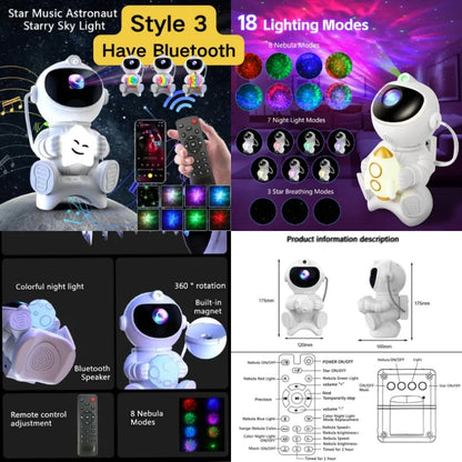 Astronaut Galaxy Projector and Bluetooth Speaker with Relaxing Sleep Music.