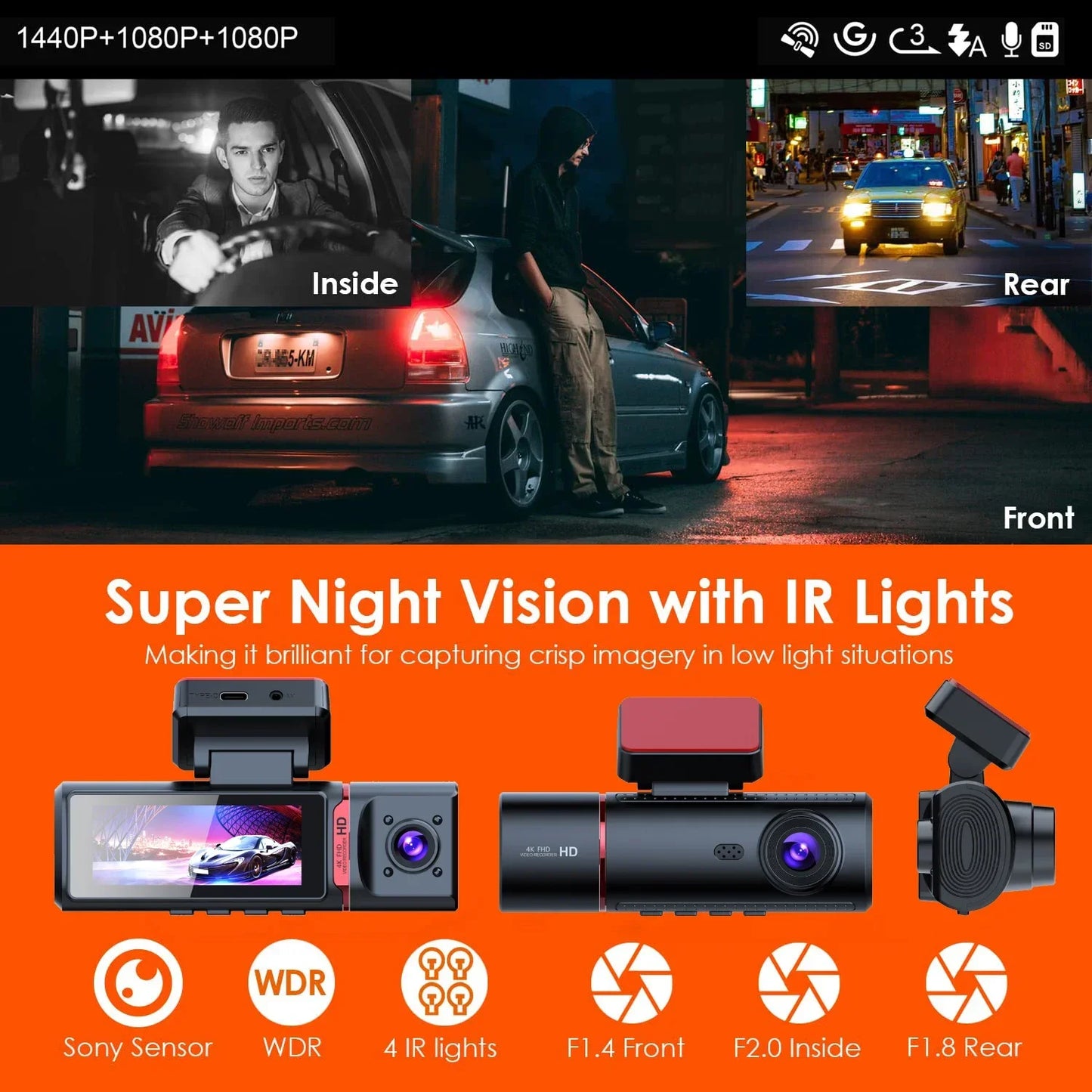 4K Dash Cam y DVR de Video en Streaming con GPS