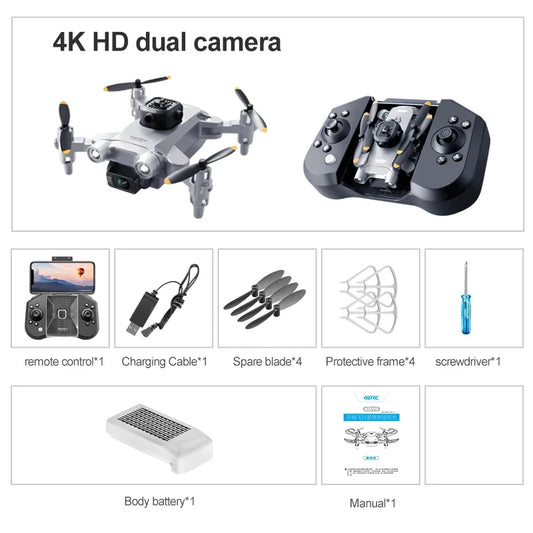 Mini Dron con Cámara HD 4K 1080P FPV RC -Dron con Esquiva de Obstáculos-