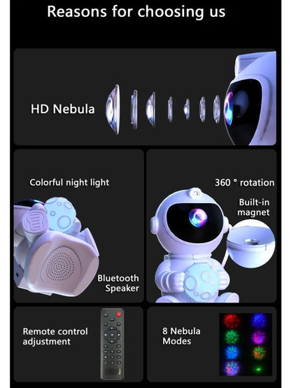 Astronaut Galaxy Projector and Bluetooth Speaker with Relaxing Sleep Music.