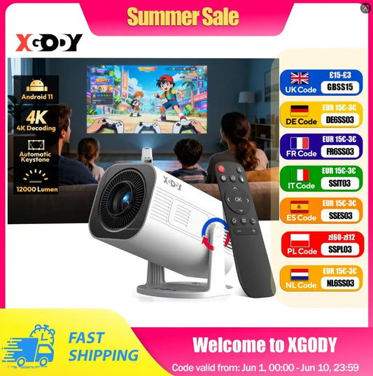 Proyector de Cine en Casa y Portátil Wifi6 Android 1280 720P.