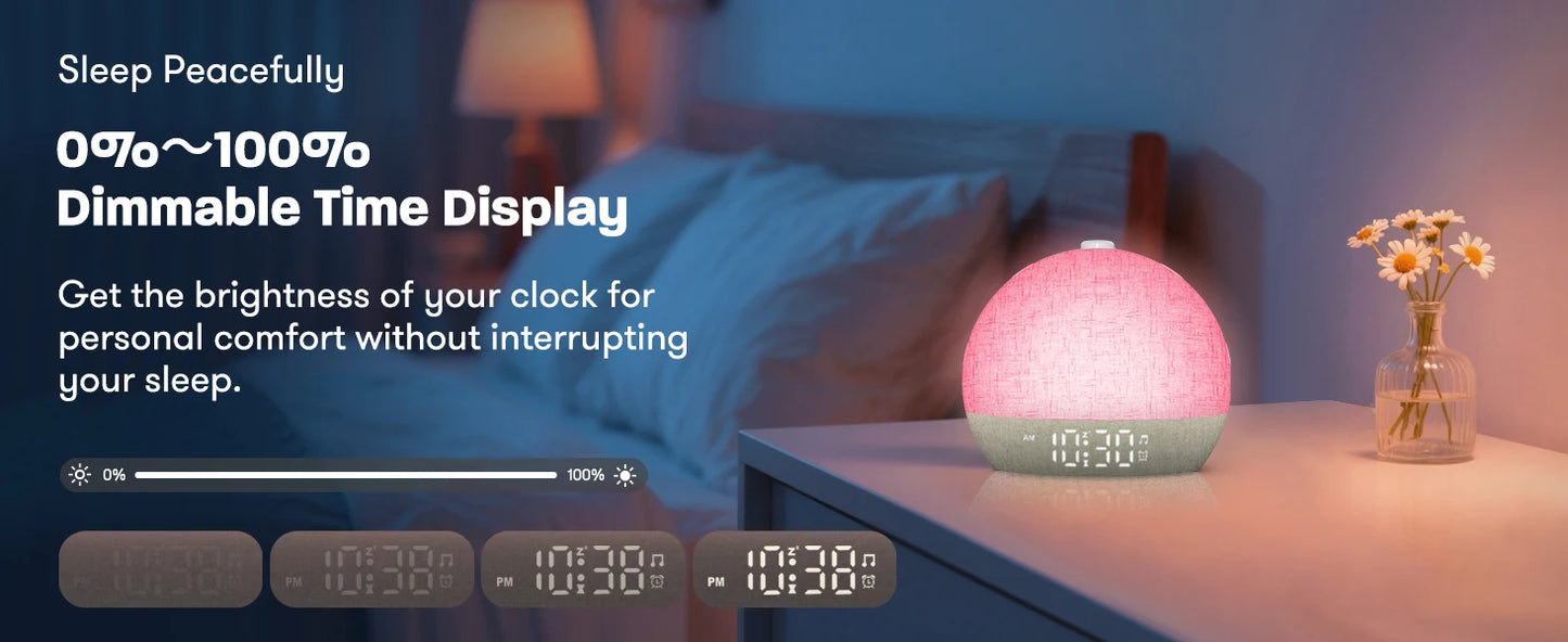 Sunrise Alarm Clock, 30-Minute Timer. Night Lights. Sleep Aid,