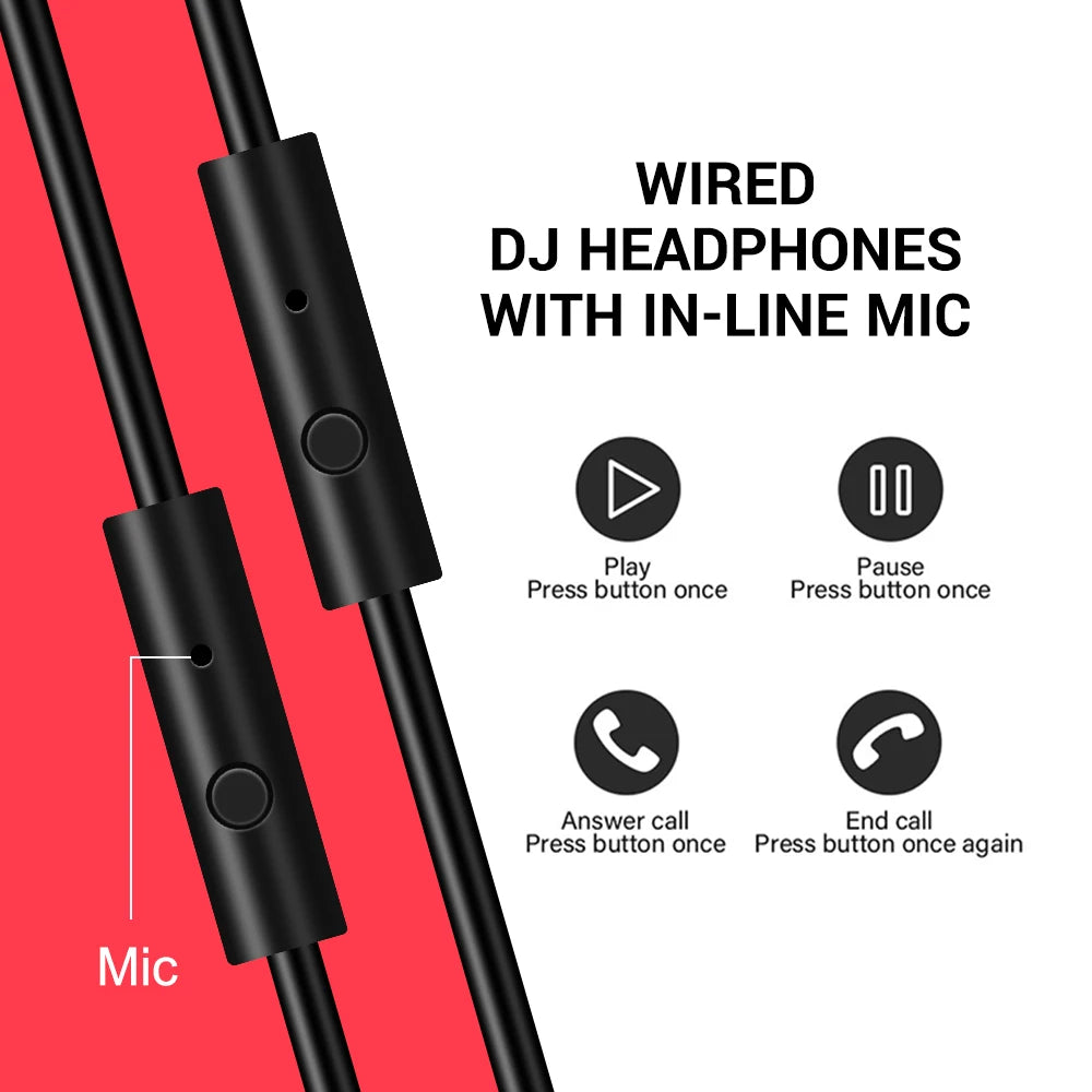 Wired Headphones with Microphone