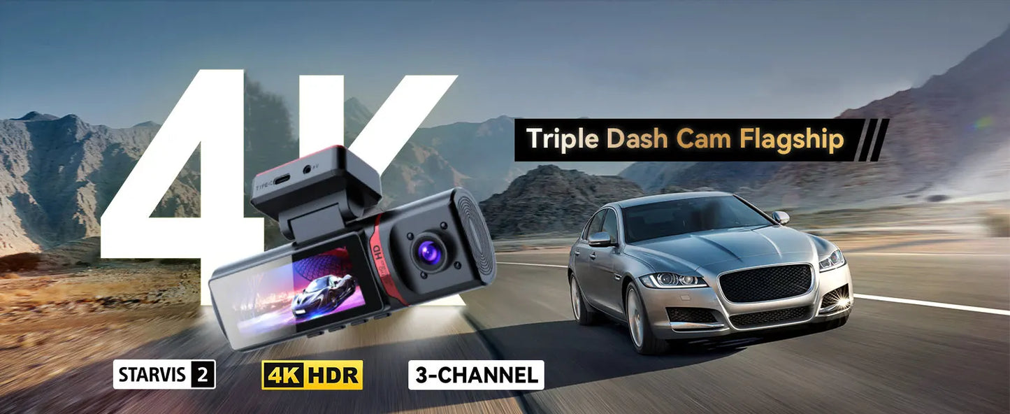 4K Dash Cam y DVR de Video en Streaming con GPS