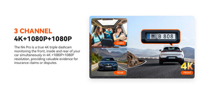 4K Dash Cam y DVR de Video en Streaming con GPS