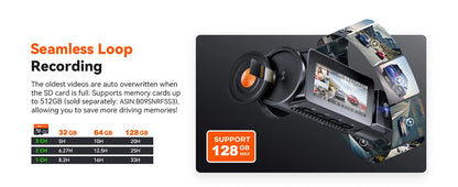 4K Dash Cam y DVR de Video en Streaming con GPS