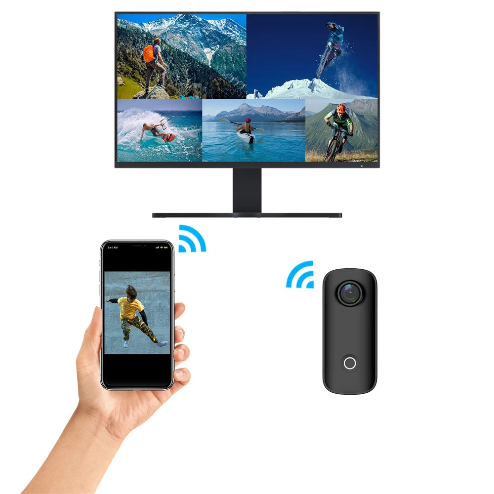 Cámara de deportes 4K. Resistente al agua 30 m. Wifi