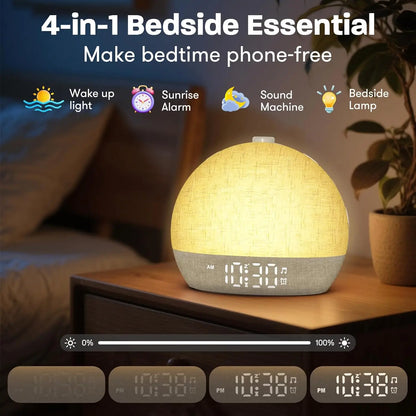 Sunrise Alarm Clock, 30-Minute Timer. Night Lights. Sleep Aid,