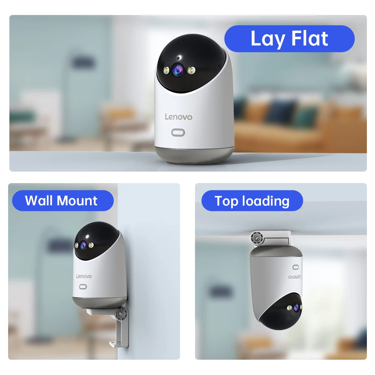 Cámara de videovigilancia WiFi Lenovo de 5 MP. Con seguimiento automático nocturno, seguridad CCTV y monitor de bebé.