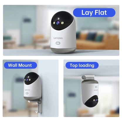 Cámara de videovigilancia WiFi Lenovo de 5 MP. Con seguimiento automático nocturno, seguridad CCTV y monitor de bebé.