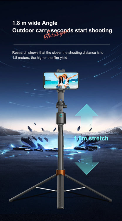 Tripod with Facial Tracking, 180 cm, 360° Rotation and Selfie Stick