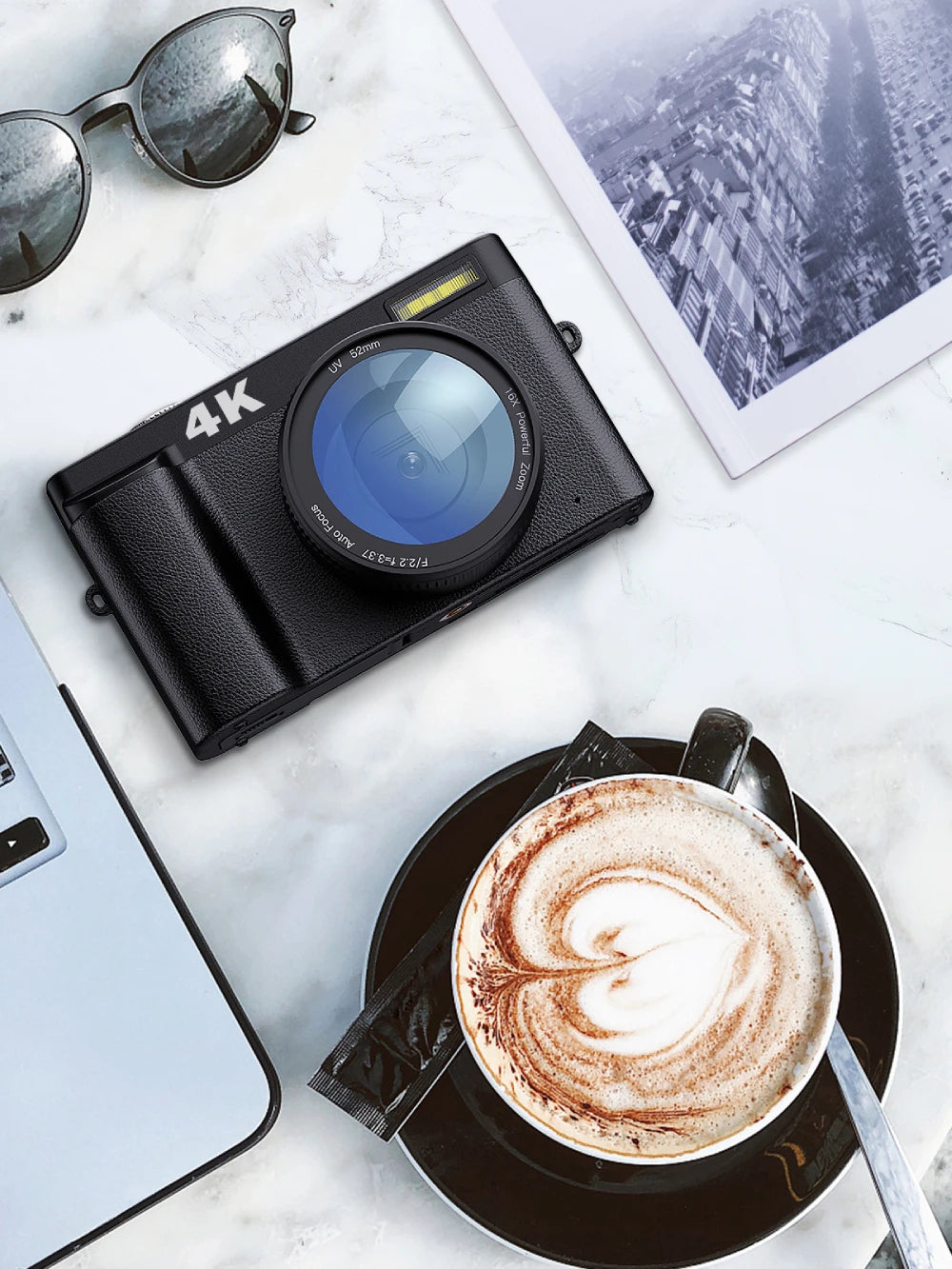 Cámara digital 4K 48 MP para vlogs, fotografía, edición de videos.