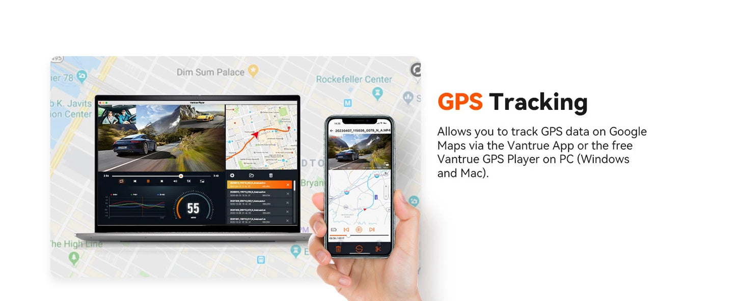 4K Dash Cam y DVR de Video en Streaming con GPS