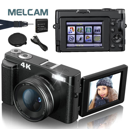 Cámara digital 4K 48 MP para vlogs, fotografía, edición de videos.