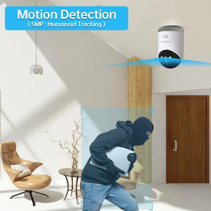 Cámara de videovigilancia WiFi Lenovo de 5 MP. Con seguimiento automático nocturno, seguridad CCTV y monitor de bebé.