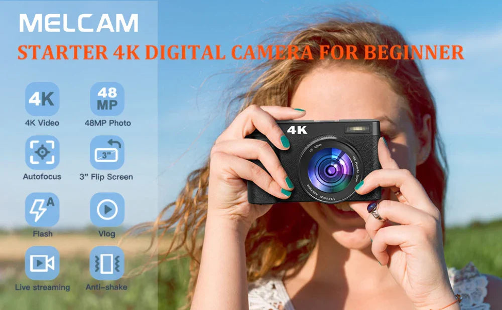 4K 48MP Digital Camera for Blogging, Photography, and Video Editing