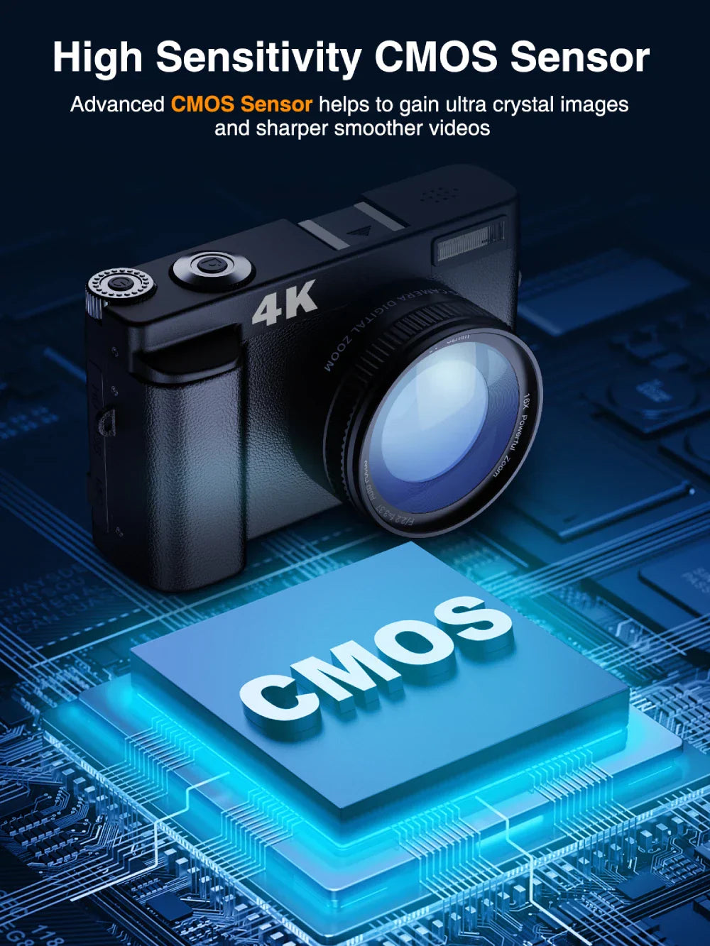 4K 48MP Digital Camera for Blogging, Photography, and Video Editing