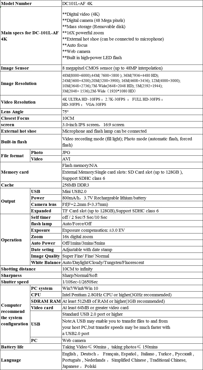 4K 48MP Digital Camera for Blogging, Photography, and Video Editing