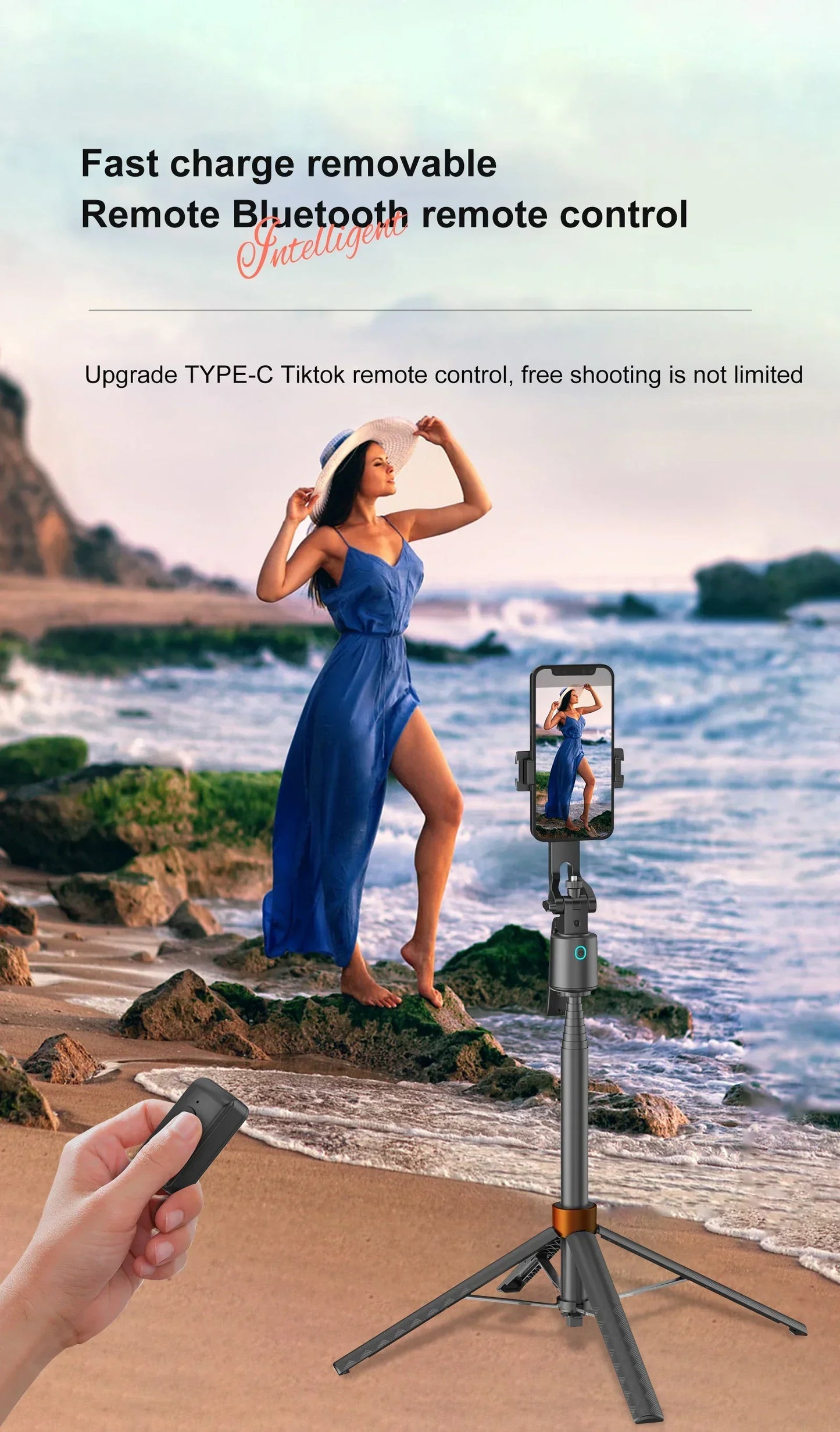 180cm Selfie Stick Tripod with Face Tracking