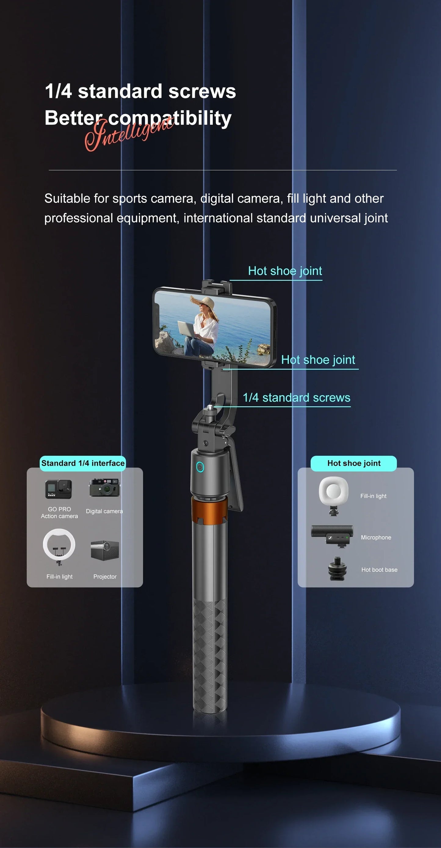 180cm Selfie Stick Tripod with Face Tracking