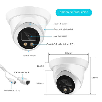 4K Outdoor Security Camera with Audio and Color Night Vision