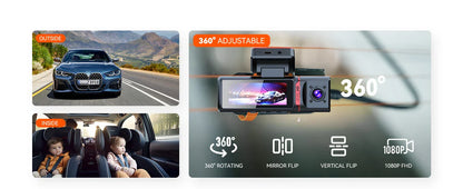 4K Dash Cam Streaming DVR Rearview Mirror Video Recorder with GPS