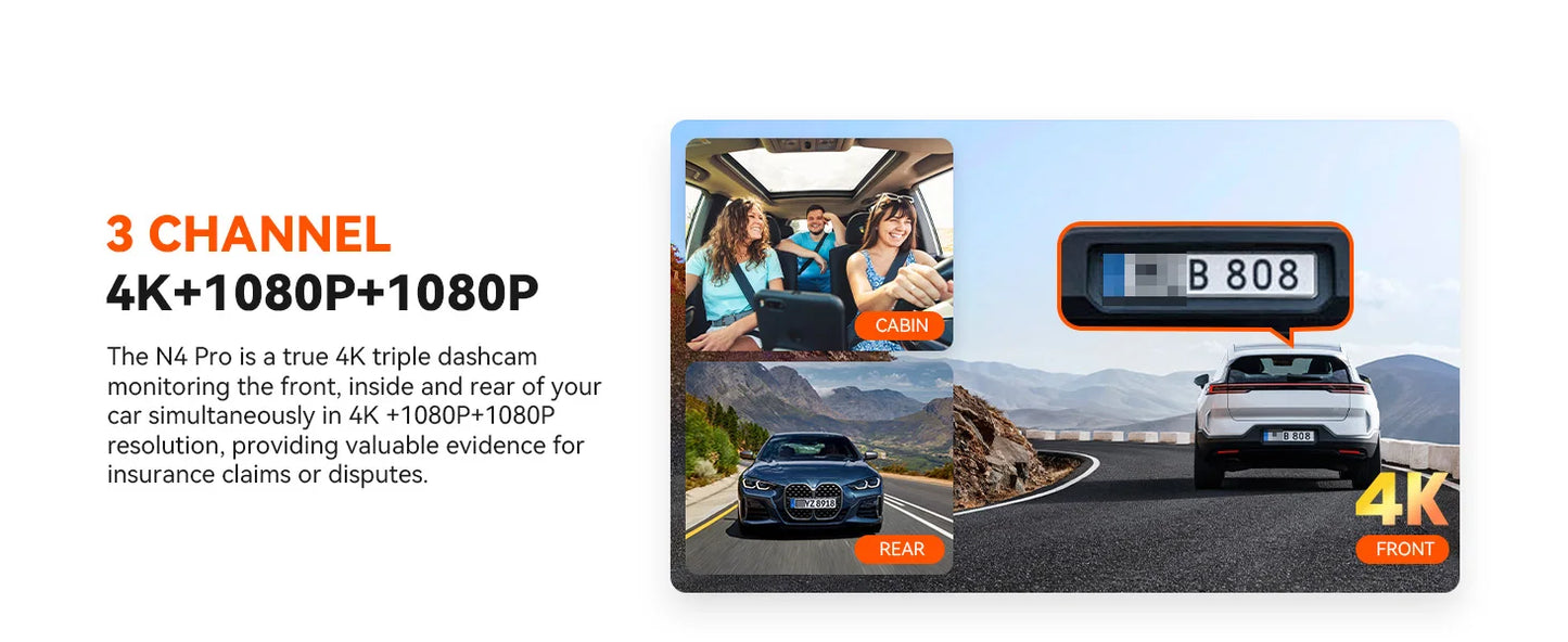 4K Dash Cam Streaming DVR Rearview Mirror Video Recorder with GPS