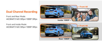 4K Dash Cam Streaming DVR Rearview Mirror Video Recorder with GPS