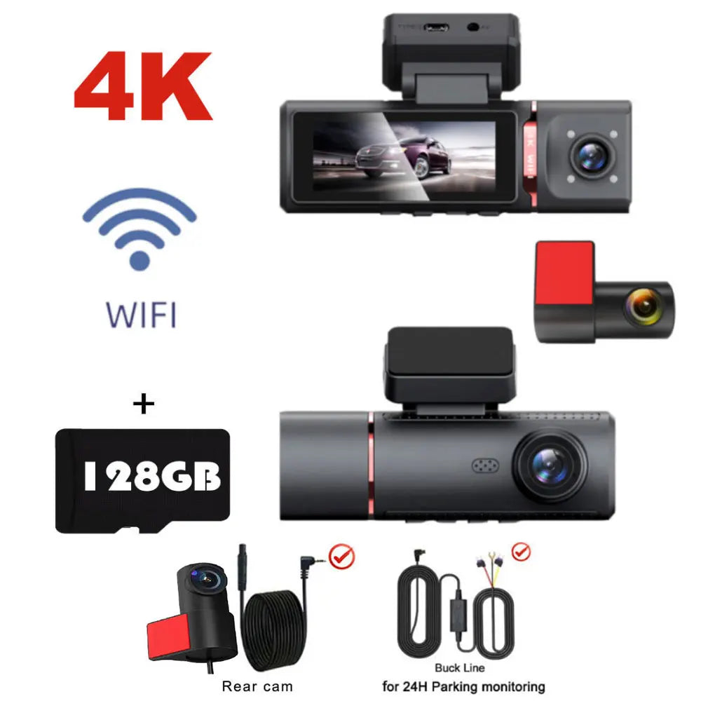 4K Dash Cam Streaming DVR Rearview Mirror Video Recorder with GPS