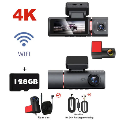 4K Dash Cam Streaming DVR Rearview Mirror Video Recorder with GPS