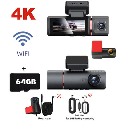 4K Dash Cam Streaming DVR Rearview Mirror Video Recorder with GPS