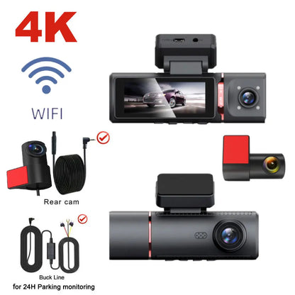 4K Dash Cam Streaming DVR Rearview Mirror Video Recorder with GPS